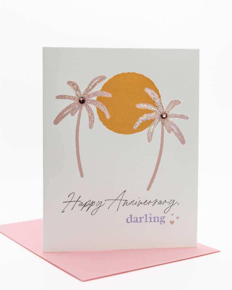 'Under the Palm Trees' Anniversary Greeting Card