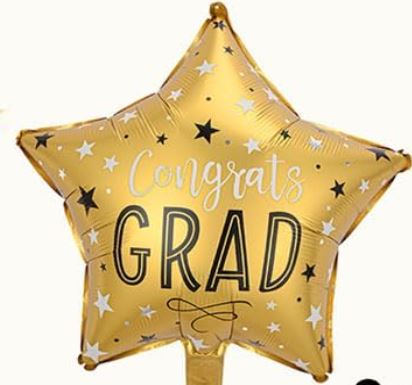 18" Gold Congrats Grad Star