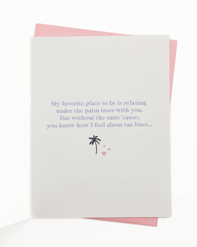 'Under the Palm Trees' Anniversary Greeting Card