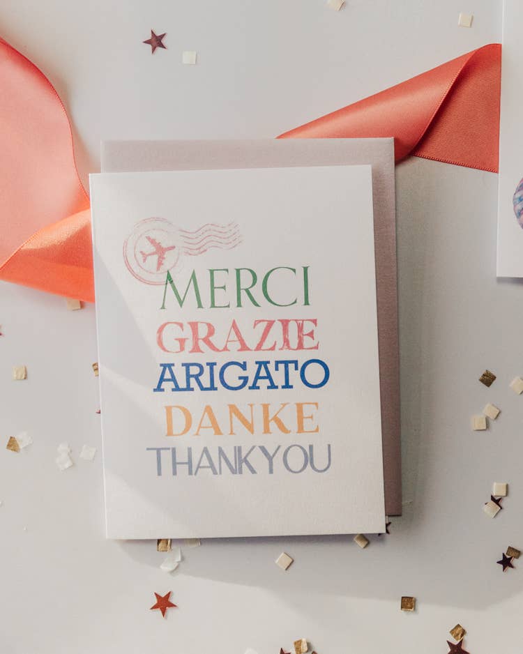 'Multi-Language' Thank You Greeting Card