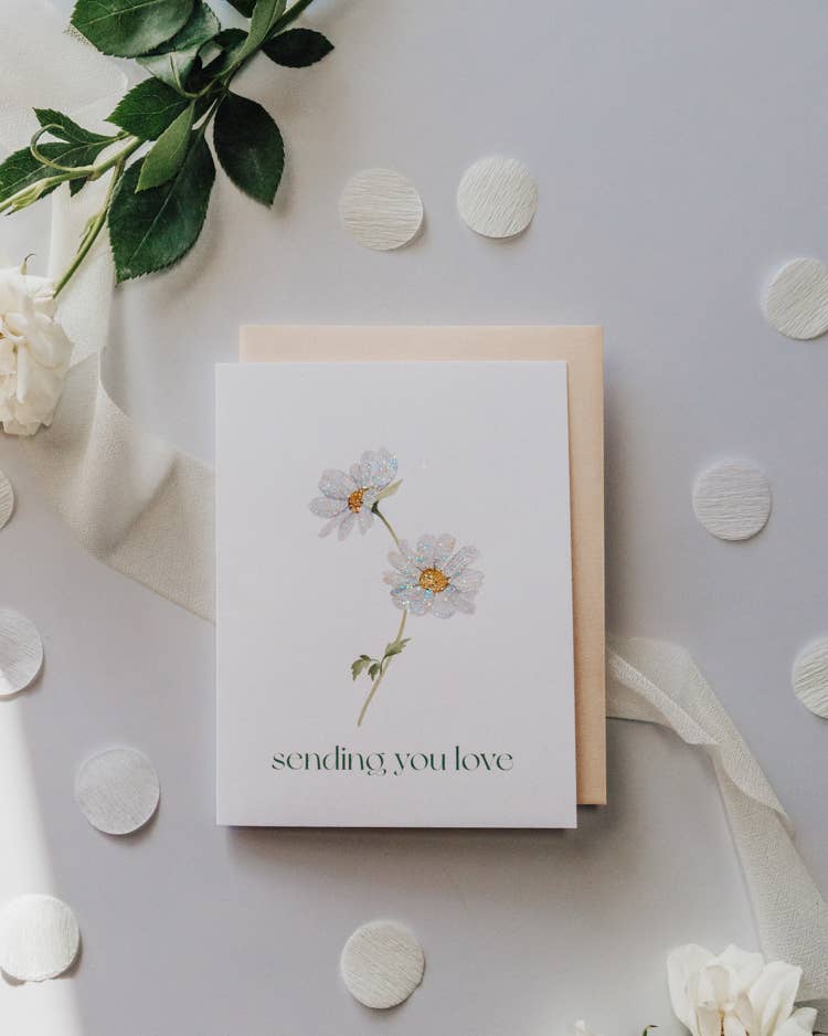 'Daisy Hug' Flower Sympathy Greeting Card