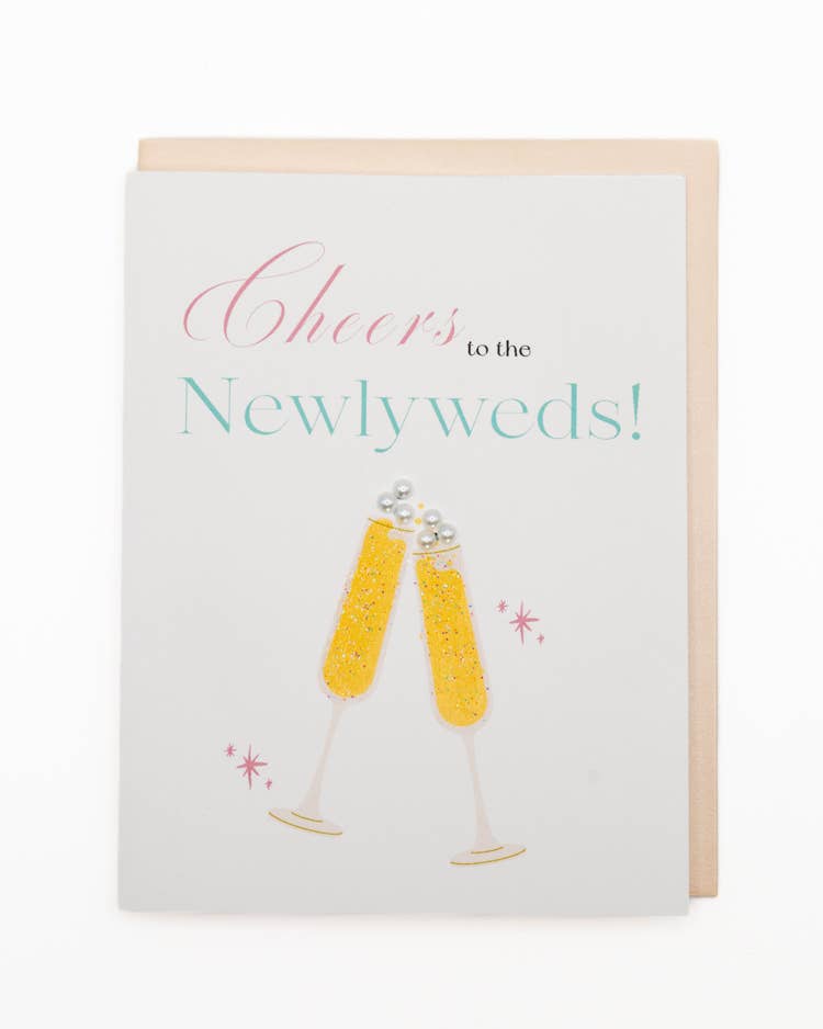 'Cheers to the Newlyweds' Wedding Greeting Card
