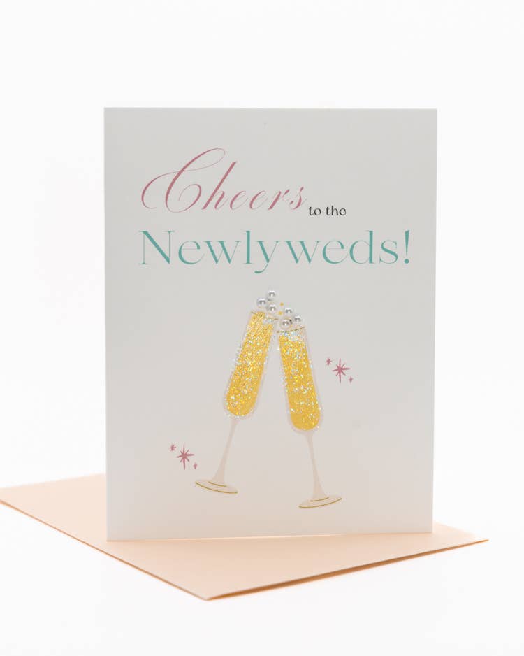 'Cheers to the Newlyweds' Wedding Greeting Card