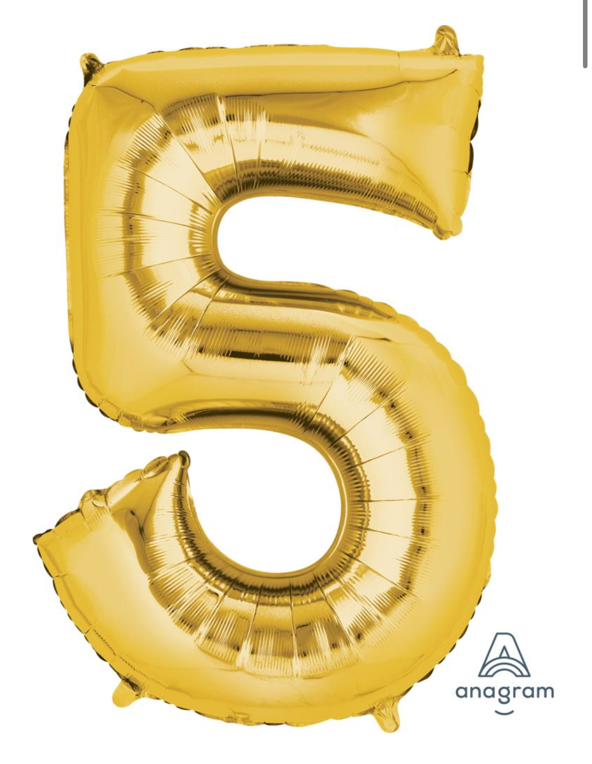 34" Gold Number 5 Balloon
