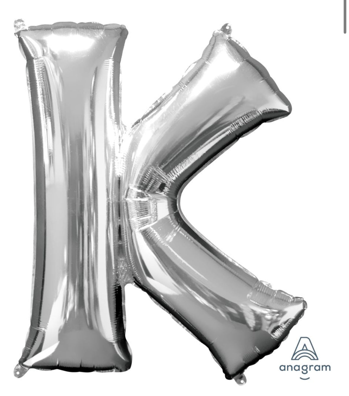 34" Silver Letter K Balloon