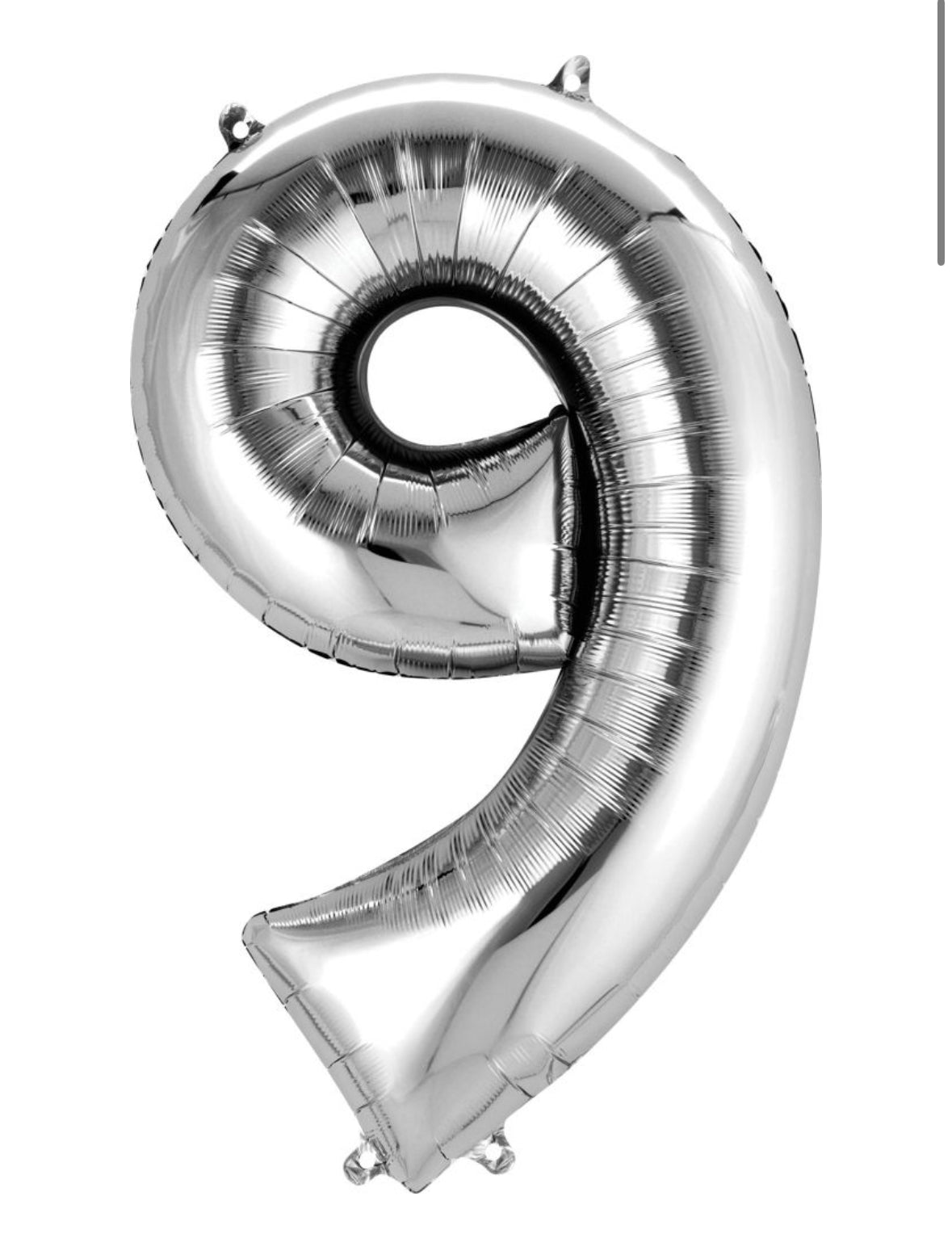 34" Silver Number 9 Balloon