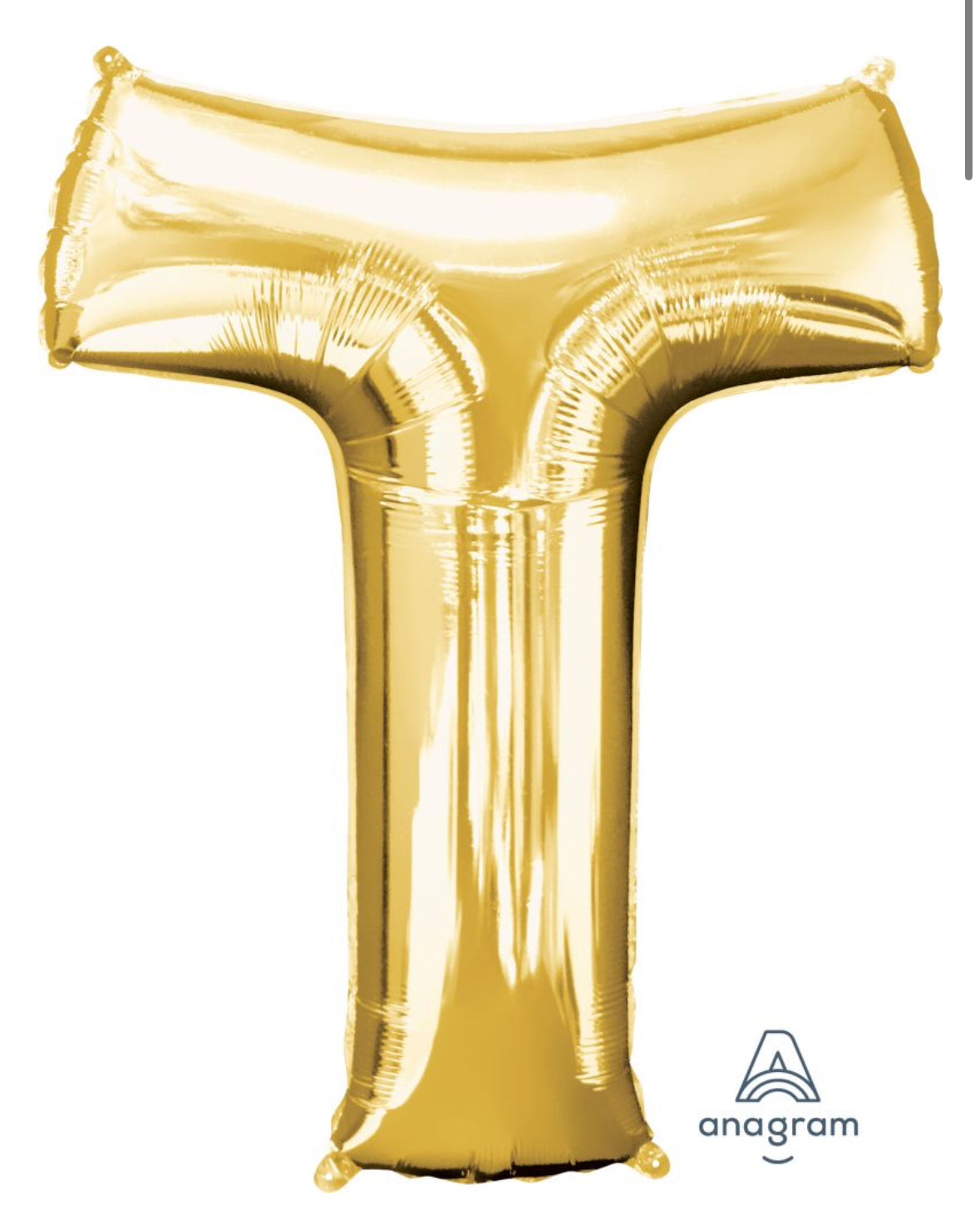 34" Gold Letter T Balloon