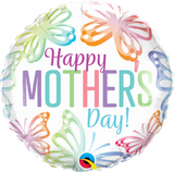 18" Round Mother's Day Pastel Butterflies