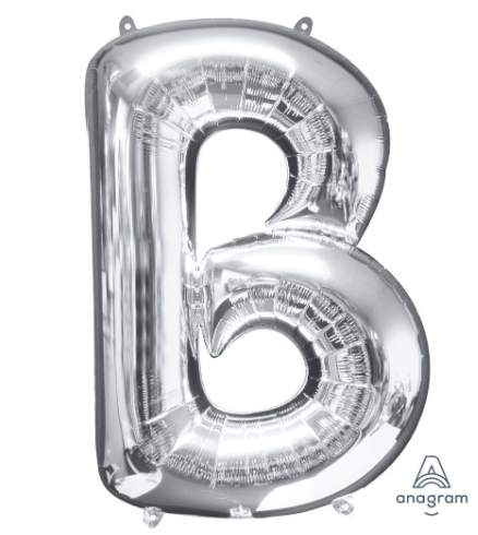 34" Silver Letter B Balloon