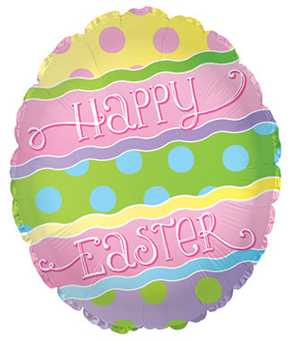 17" Happy Easter Rene Font Egg Shape Balloon