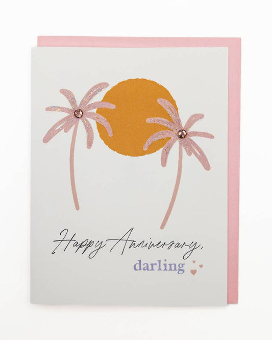 'Under the Palm Trees' Anniversary Greeting Card