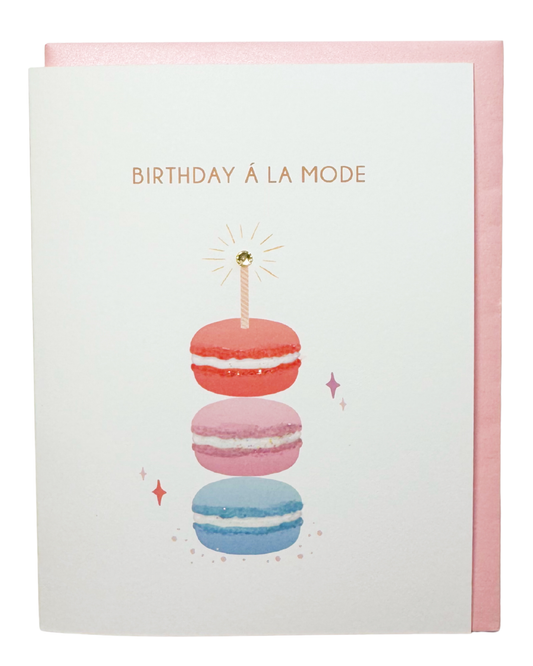 'Le Macaron Trifecta' Birthday Greeting Card