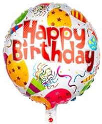 Happy Birthday- Balloons and Streamers