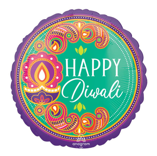 18" Happy Diwali Rangoli Dream Balloon