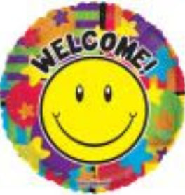 18" Smiley Welcome! Gellibean Balloon