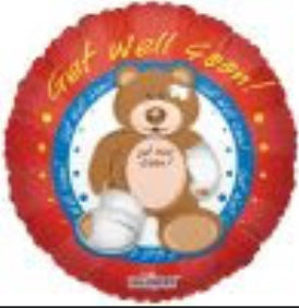 18" Get Well Soon Bear Balloon