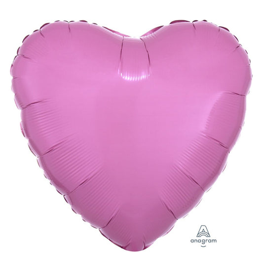 18" Metallic Pink Heart Flat Balloon