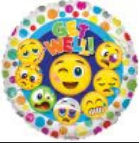 18" Get Well Smilies Balloon
