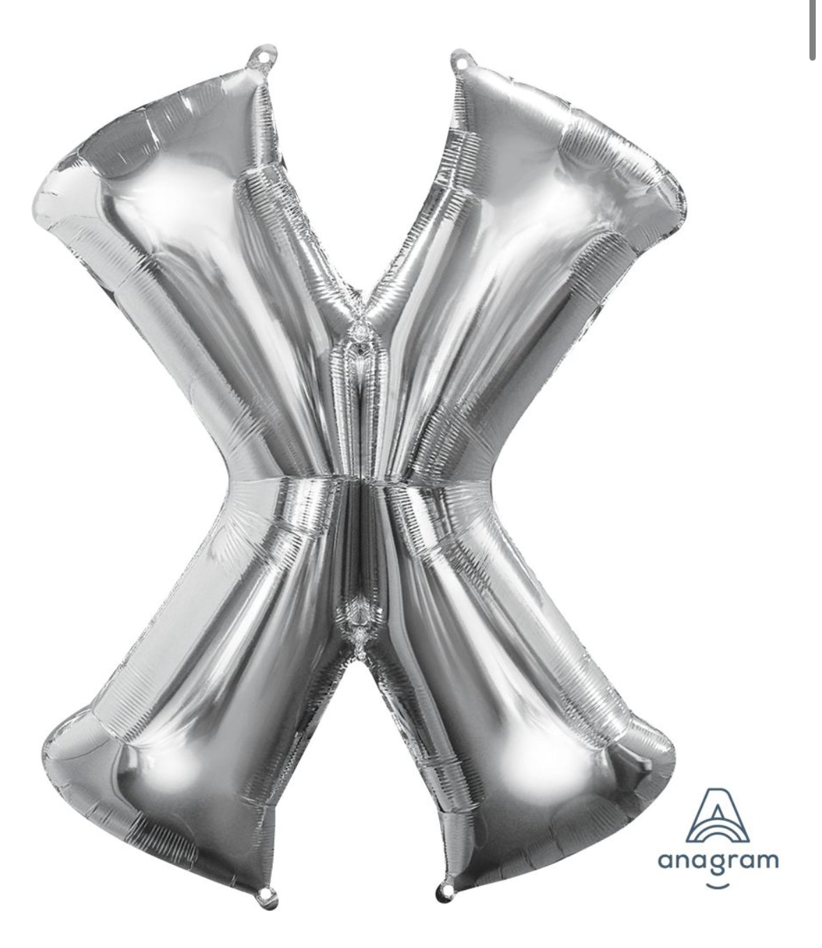 34" Silver Letter X Balloon