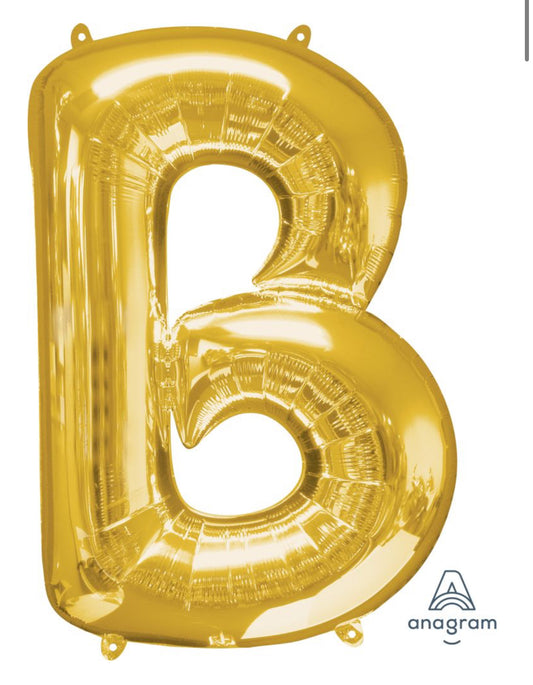 34" Gold Letter B Balloon