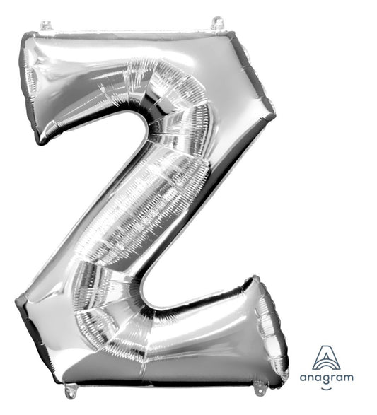 34" Silver Letter Z Balloon