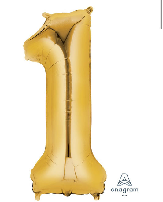 34" Gold Number 1 Balloon