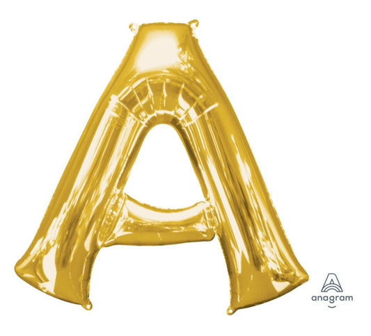 34" Gold Letter A Balloon