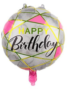 Happy Birthday- Silver and Pink