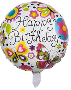 Happy Birthday- Butterflies and Flowers