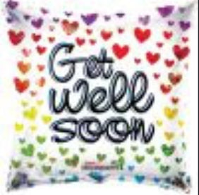 09" Holographic Get Well Hearts Balloon