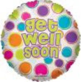 18" Get Well Dots Clear View Balloon