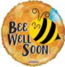 18" Holographic Bee Well Soon Balloon