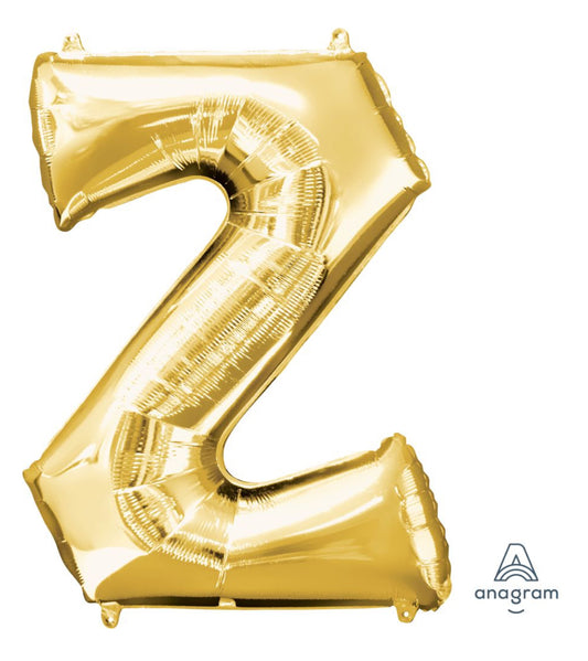34" Gold Letter Z Balloon