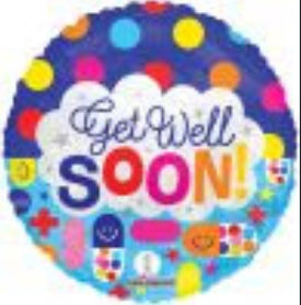 18" Get Well Dots And Meds Balloon