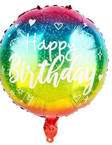 Happy Birthday - Rainbow and Hearts