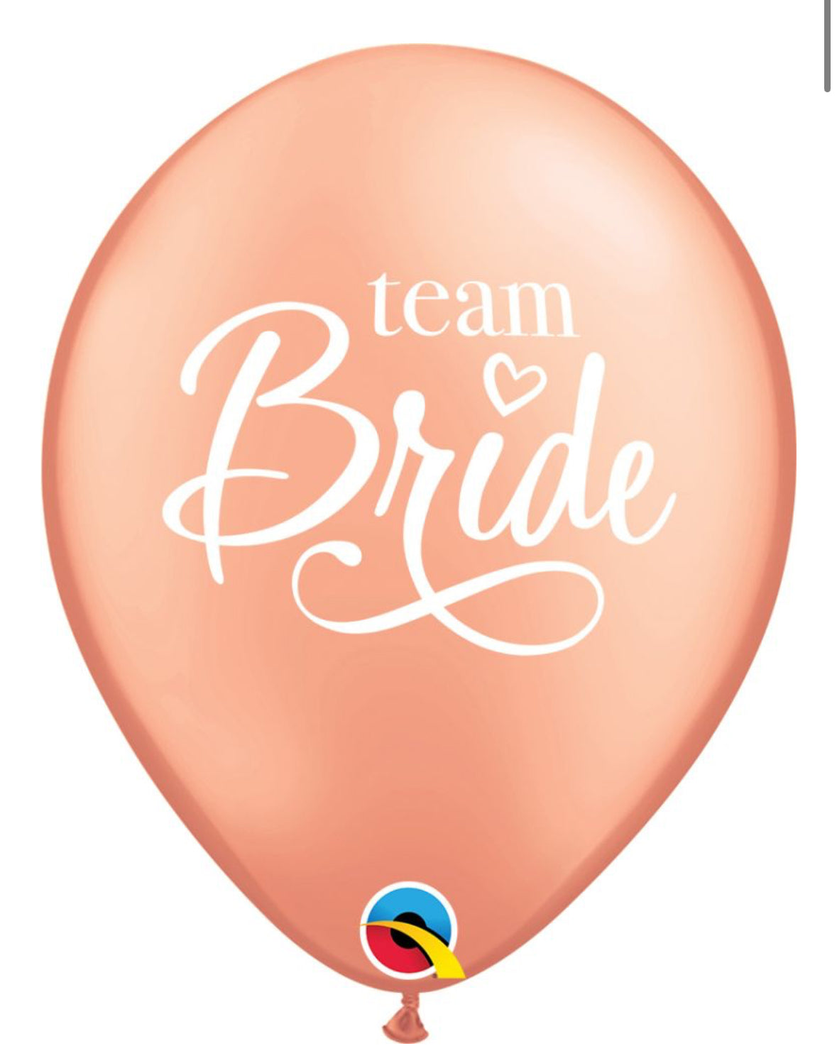 11"Team Bride Rose Gold Balloons