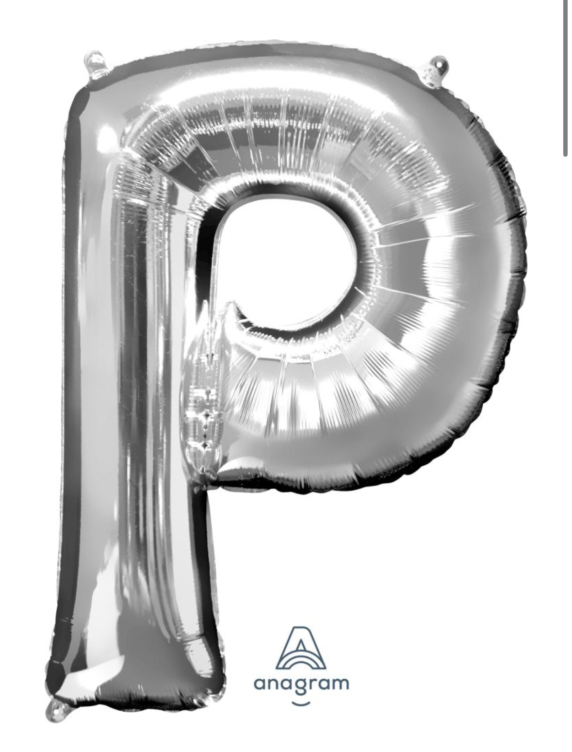 34" Silver Letter P Balloon