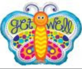 18" Shape Get Well Butterfly Balloon
