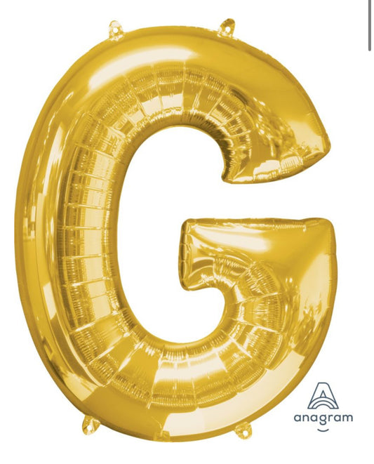 34" Gold Letter G Balloon