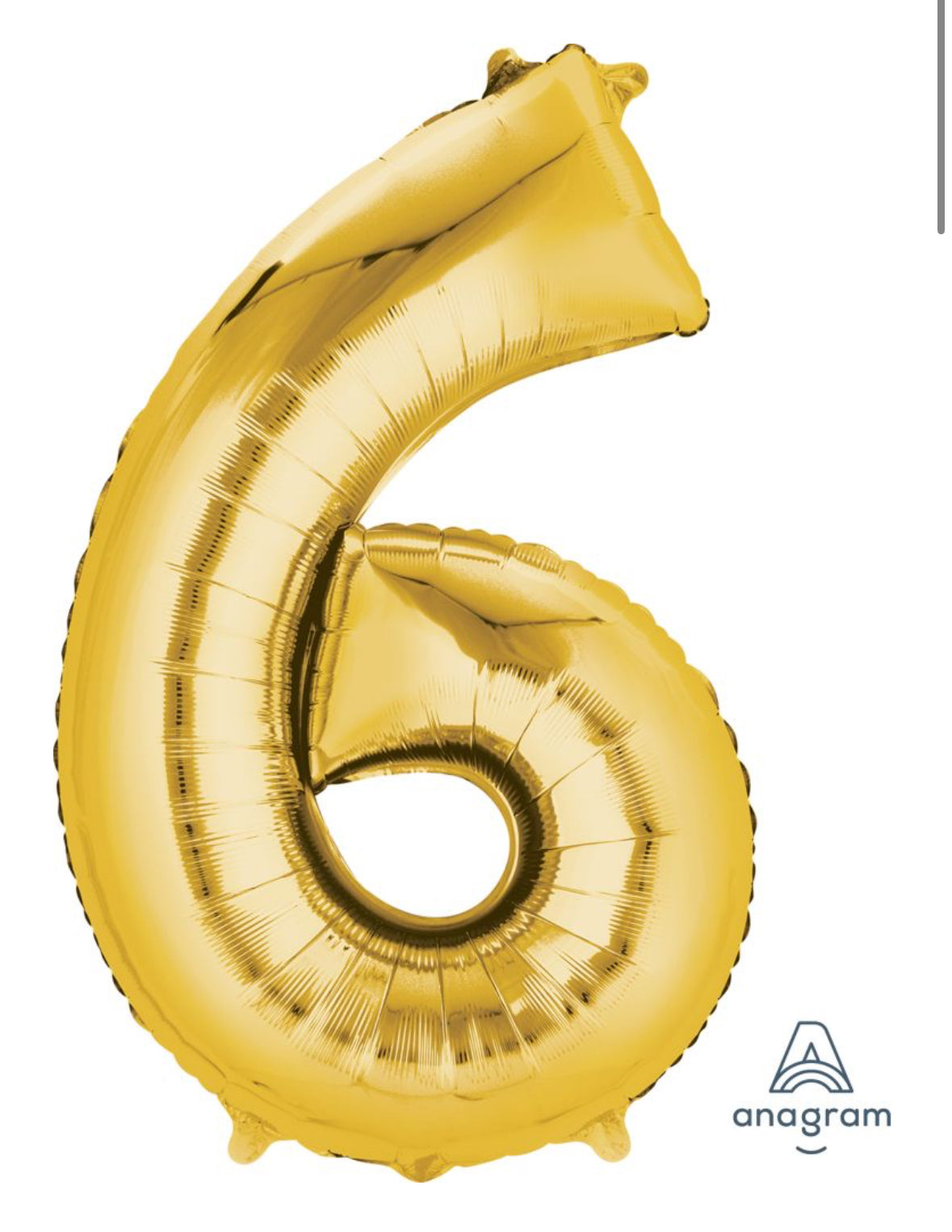 34" Gold Number 6 Balloon