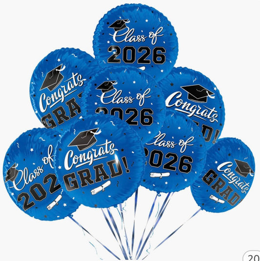 Graduation Bundle 12 Pieces: 18" Congrats Blue