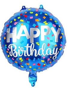 Happy Birthday- Blue and Silver