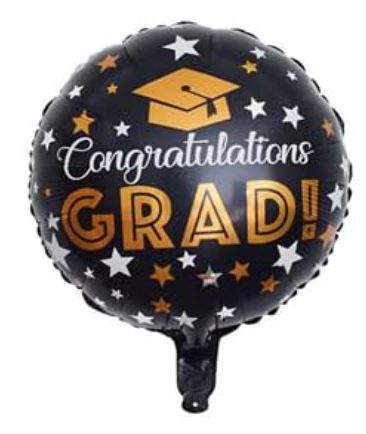18" Congratulations Grad Black