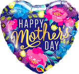 18" Heart Mother's Day Colorful Peonies