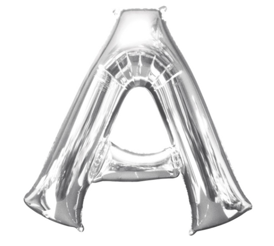 34" Silver Letter A Balloon