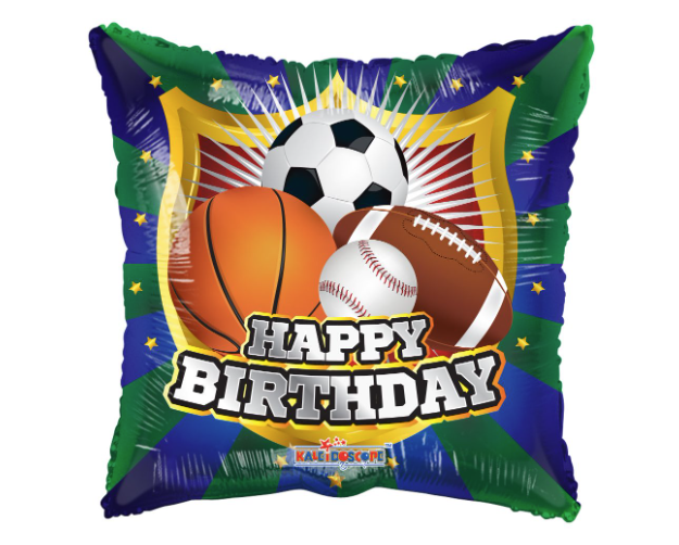 18" Happy Birthday Shield Sports Balloon