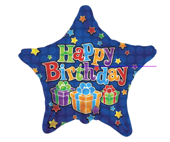 18" Happy Birthday Big Dots Royal Blue Balloon