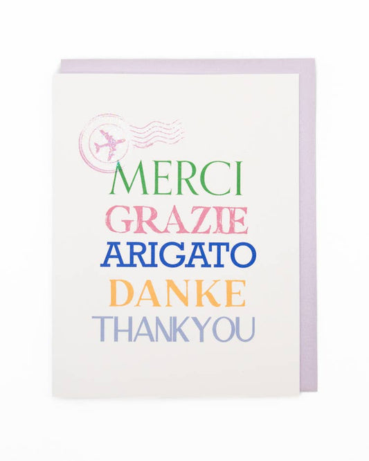 'Multi-Language' Thank You Greeting Card